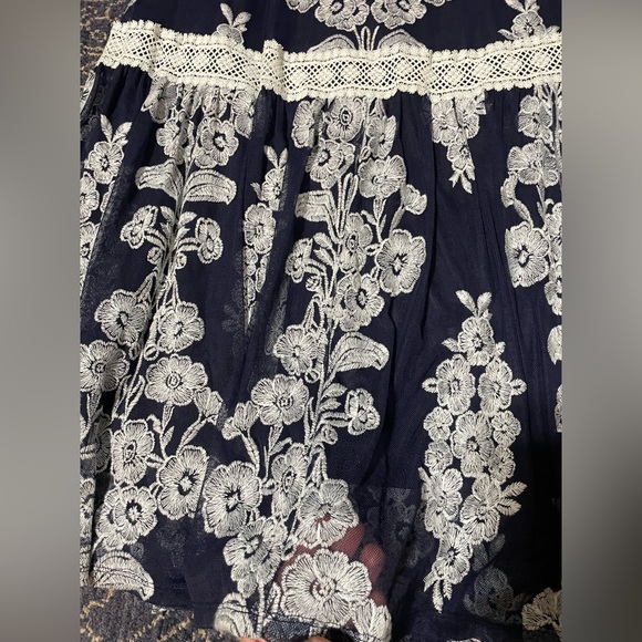 Arissa Embroidered Maxi Skirt in Navy - Picture 14 of 14